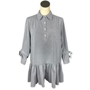 Tuckernuck x Jovana Blue White Striped Coastal Long Sleeve Mini Dress S